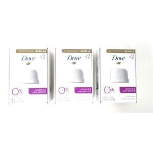 Dove Deodorant Refill Kit 3 Boxes includes 6 refills Coconut and Pink Jasmine